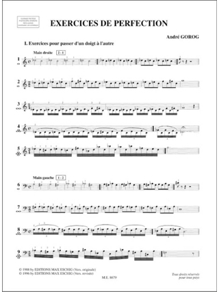Exercices de perfection - André Gorog - Partition - Piano